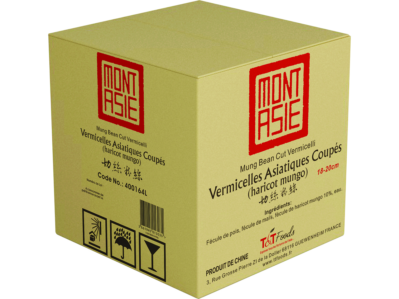 Vermicelle De Haricot Mungo Coupe 18-20cm 5kg - MONT ASIE