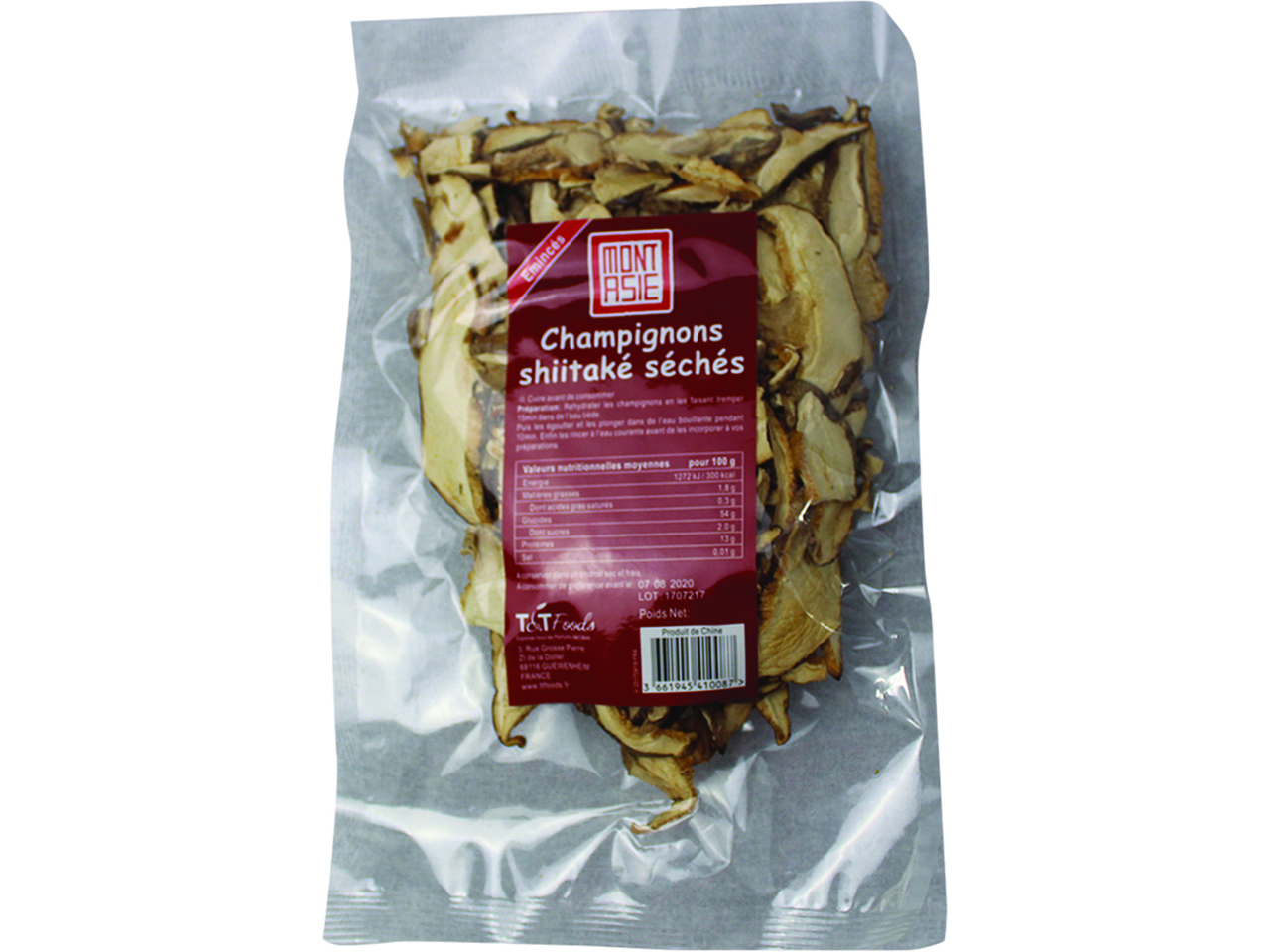 Champignon Shiitake Eminces 80g - MONT ASIE