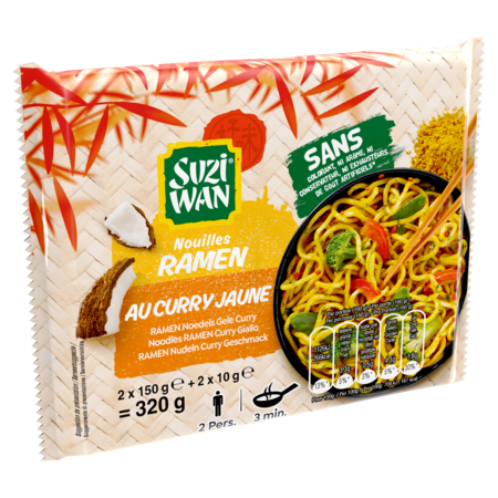 Nouille Ramen Curry Jaune 2x160g - SUZI WAN