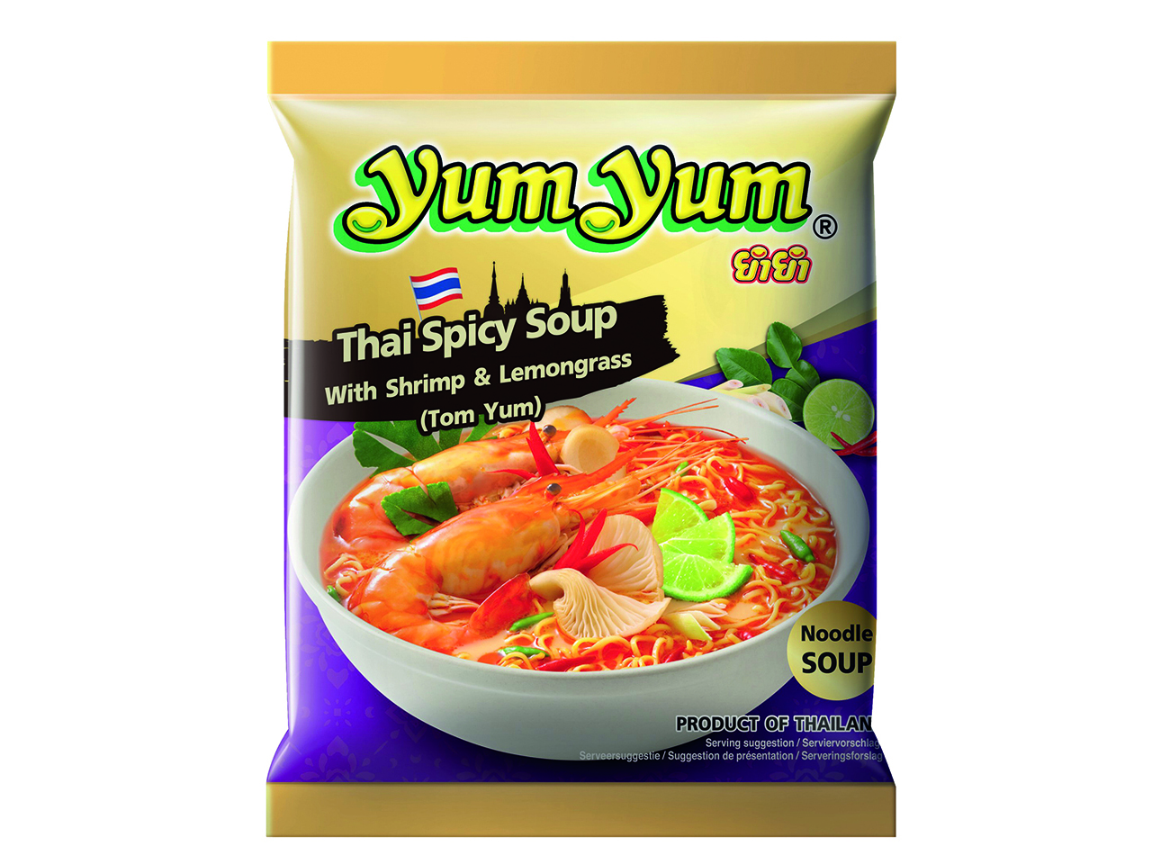 Soupe Nouilles Tom Yum Crevette Coco Citronnelle 100gr - YUM YUM