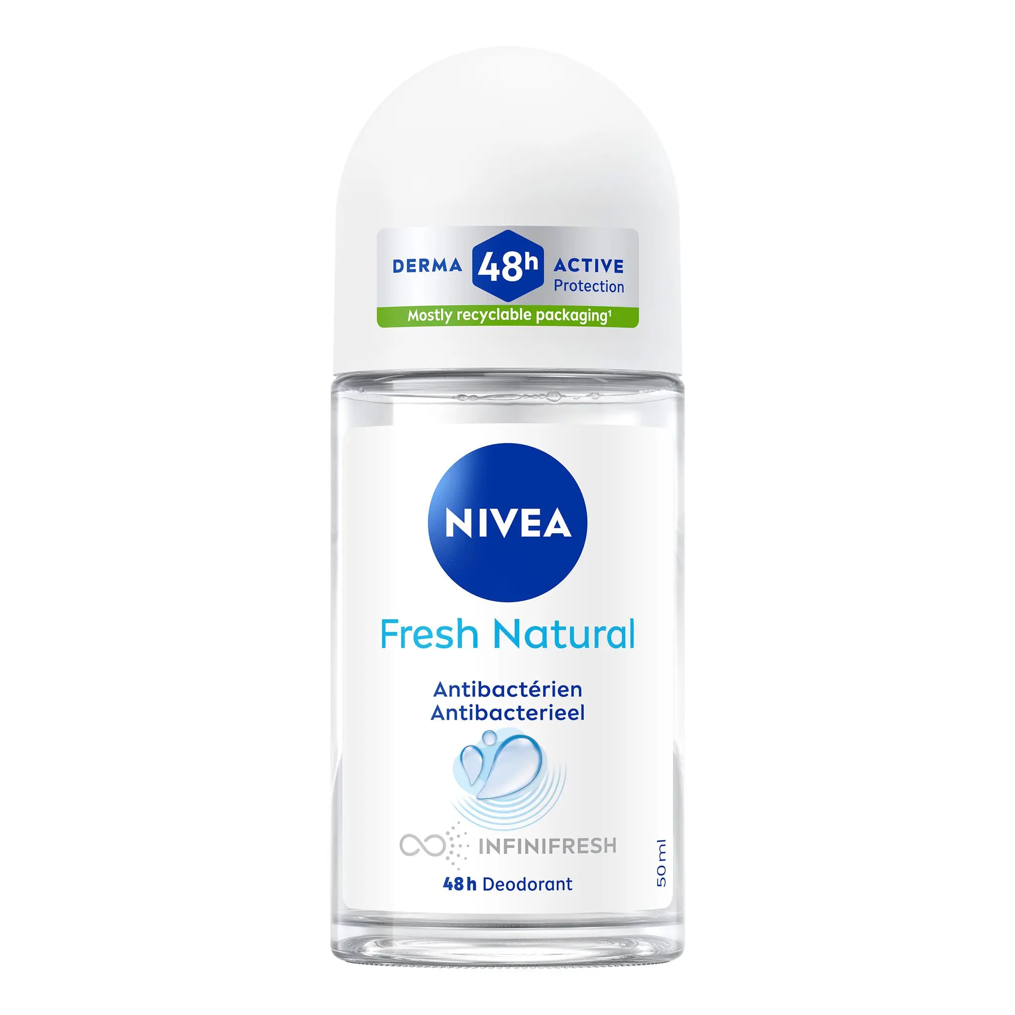 Déodorant bille femme Fresh Natural 48h 50 ml - NIVEA