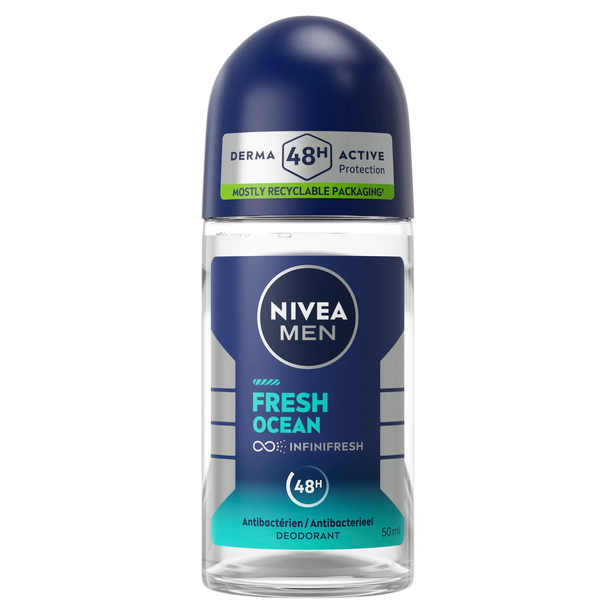 Déodorant bille homme Fresh Ocean 48h 50 ml - NIVEA