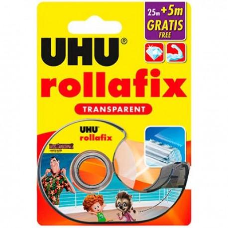 Ruban Adhésif Avec Dévidoir Uhu Rollafix Transparent 25m+5m - UHU