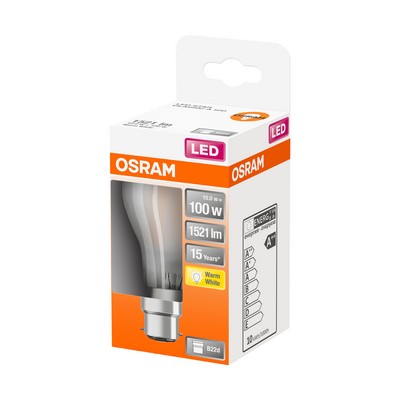 Ampoule Standard Led Osram Verre Dépoli - B22d - 10w 100 - Blanc Chaud - OSRAM