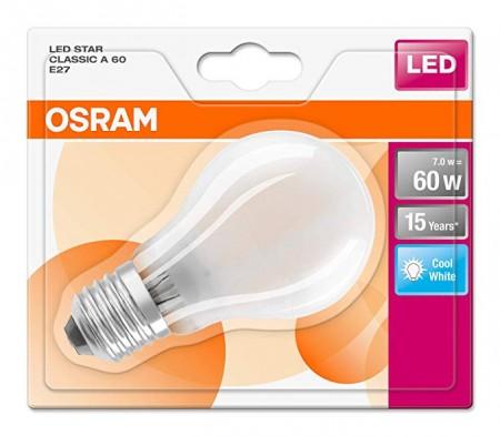 Ampoule LED standard verre dépoli 7 W (= 60 W) E27, blanc froid - OSRAM