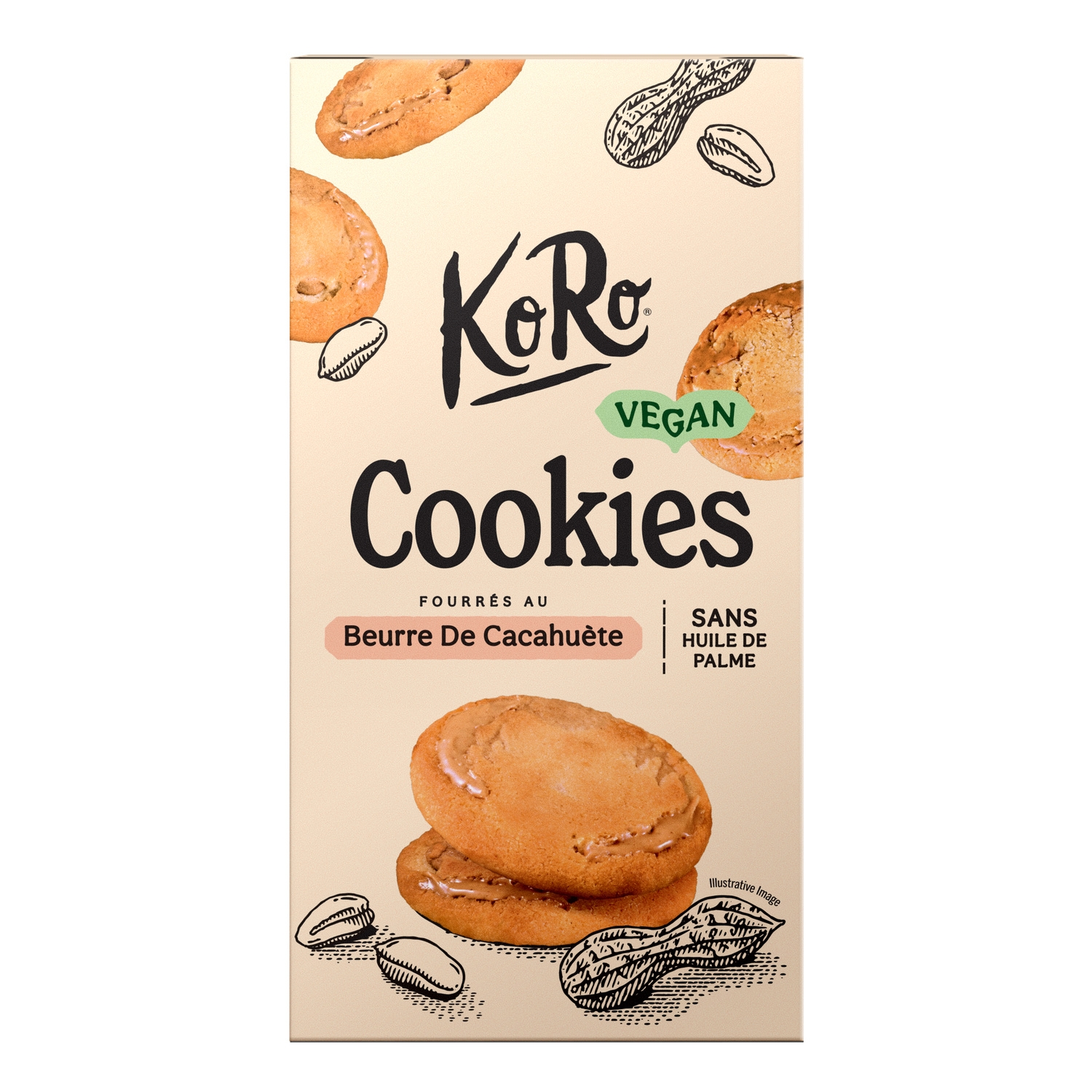 Fıstık ezmesi dolgulu vegan kurabiye 150 g - KORO