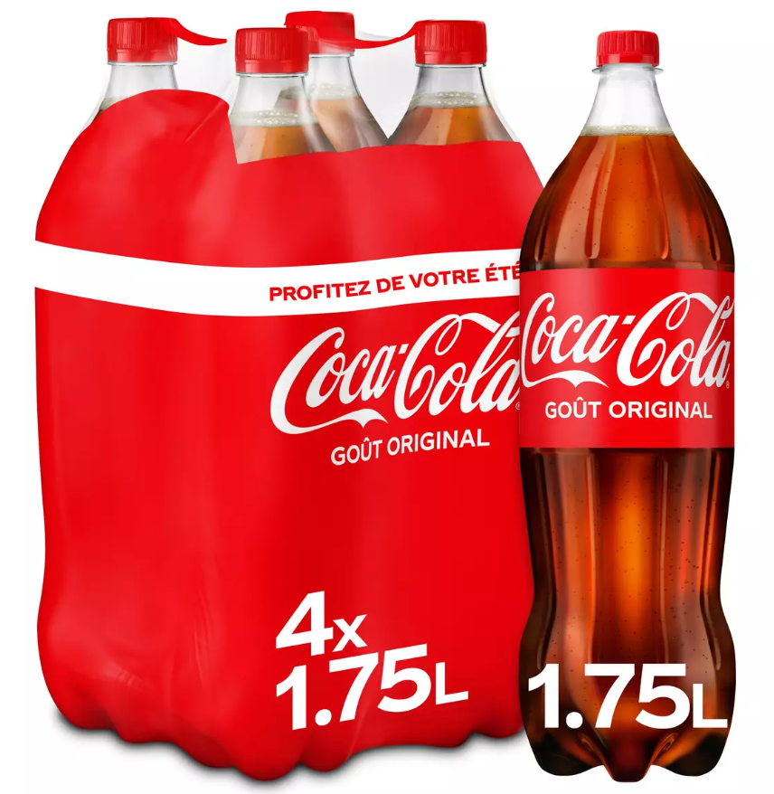Soda Coca-Cola goût original 4 x 1,75 L - COCA-COLA