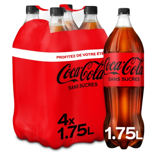 COCA-COLA 炭酸飲料 シュガーフリー 4 × 1,75 L - COCA-COLA