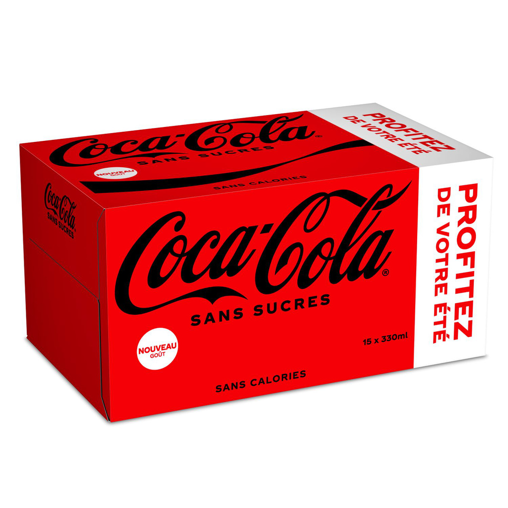 Soda Coca-Cola sans sucres 15 x 33 cl - COCA-COLA