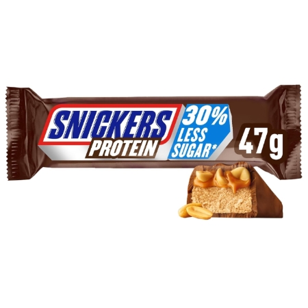 Protein barre chocolatée cacahuètes 30% de sucres en moins 47 g - SNICKERS