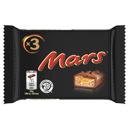 Barres chocolatées caramel lot de 3 x 45 g - MARS