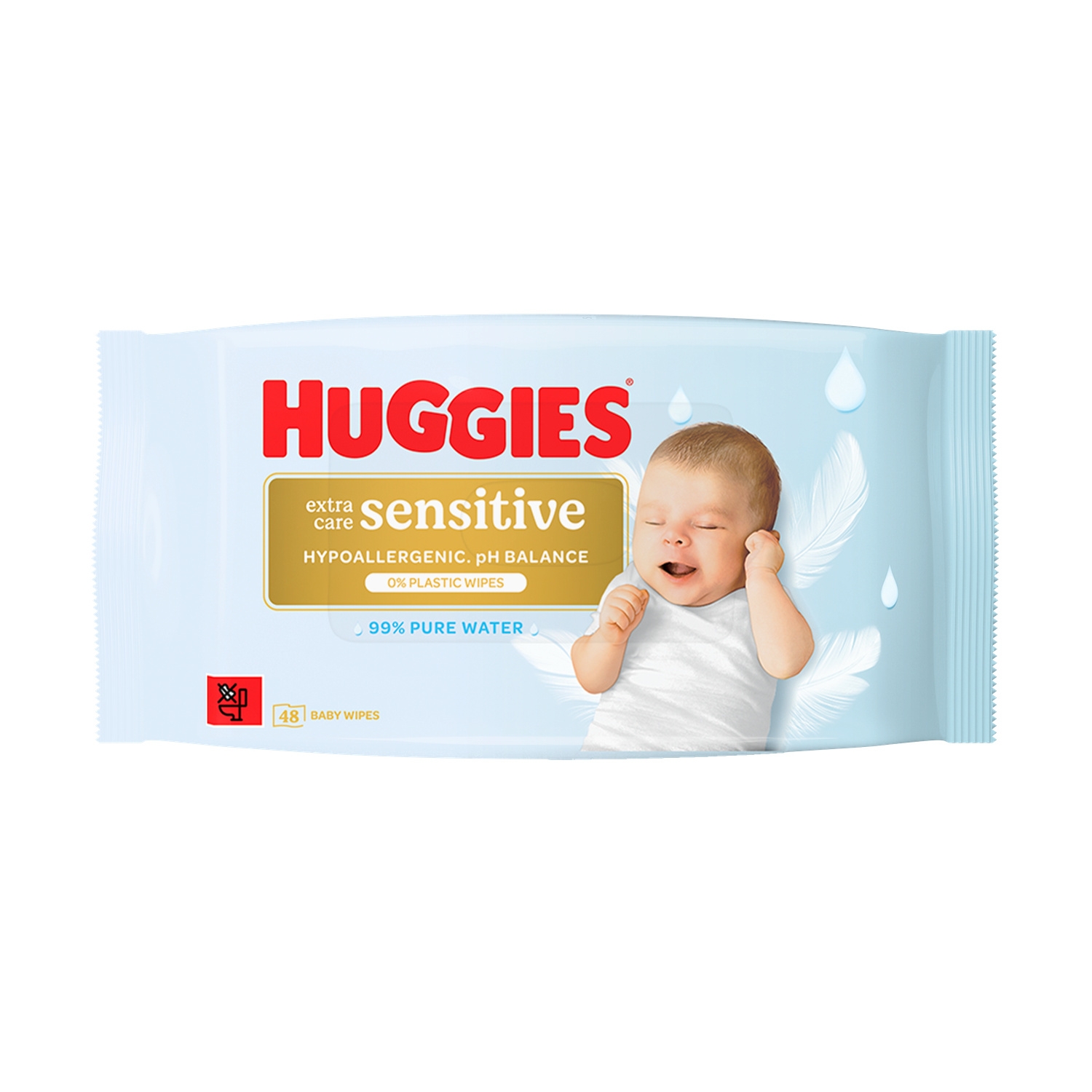 Lingettes Bébé Extra Care Sensitive Corps et Main et Visage Hypoallergénique - HUGGIES
