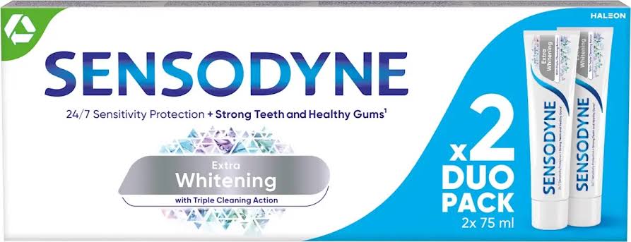 Dentifrice Extra Blancheur 75 ml lot de 2 - SENSODYNE