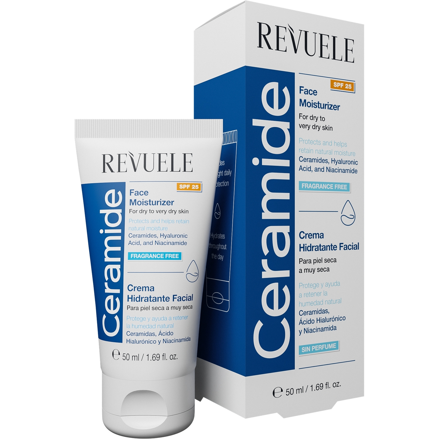 Crème hydratante visage Ceramide SPF 20, 50 ml - REVUELE