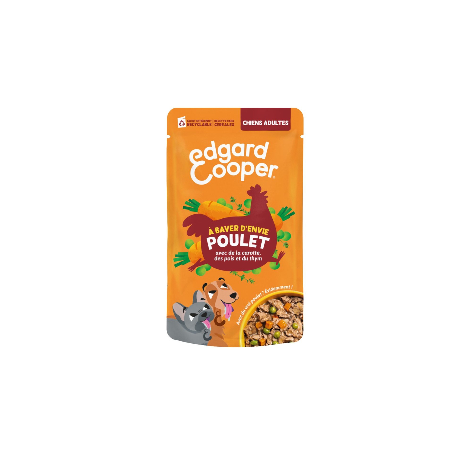Pâtée pour chien adulte poulet carottes pois thym 150 g - EDGARD & COOPER