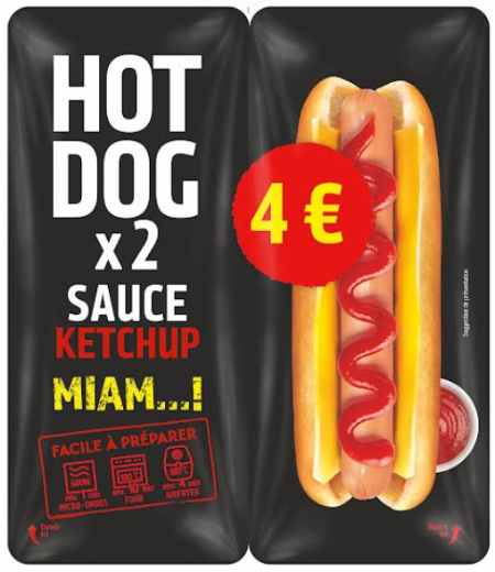 hot dog saveur moutarde x2 270g