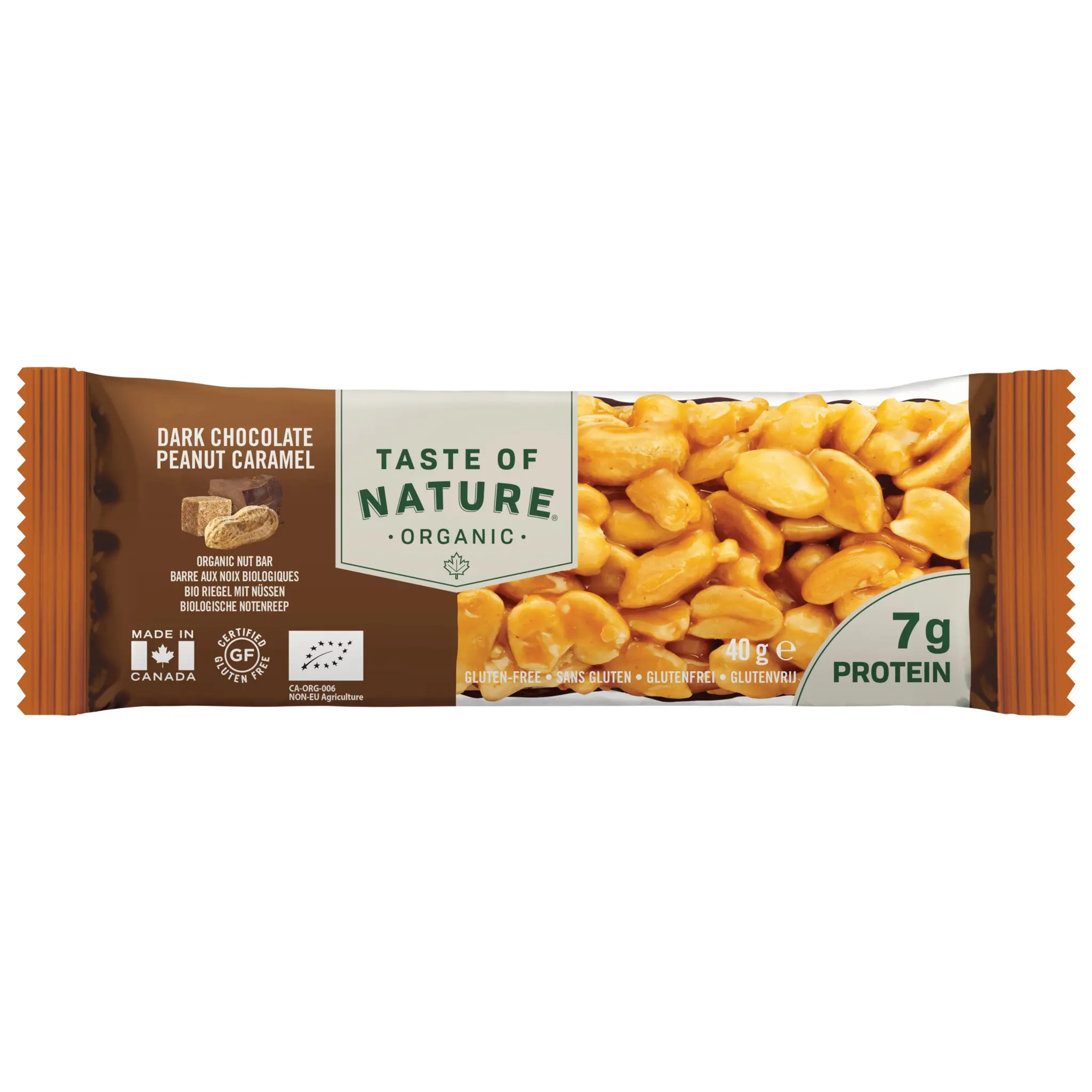 ऑर्गेनिक चॉकलेट और मूंगफली बार 40 ग्राम - TASTE OF NATURE