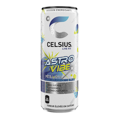 Boisson Énergisante Pétillante Astro Vibe Saveur Framboise Bleue 355ml - CELSIUS
