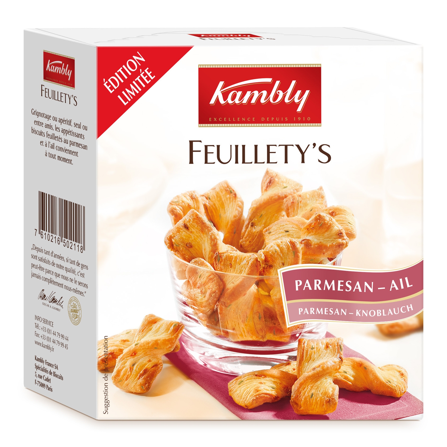 Sfoglie Feuillety's parmigiano e aglio 80 g - KAMBLY