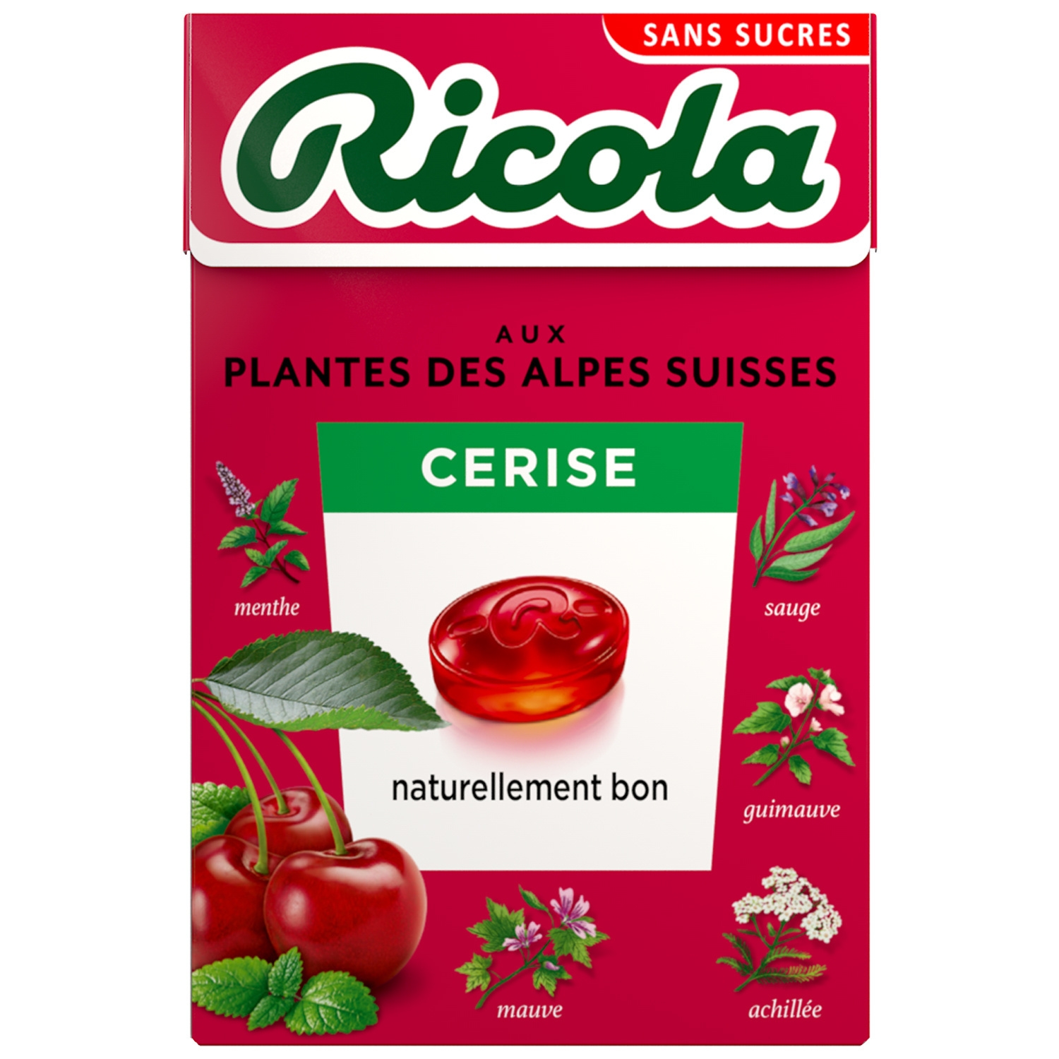 Alpenkruidensnoepjes kers zonder suiker 50 g - RICOLA