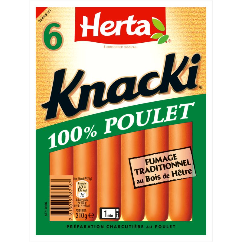 Saucisses Knacki 100% 鸡肉，210 克 - HERTA