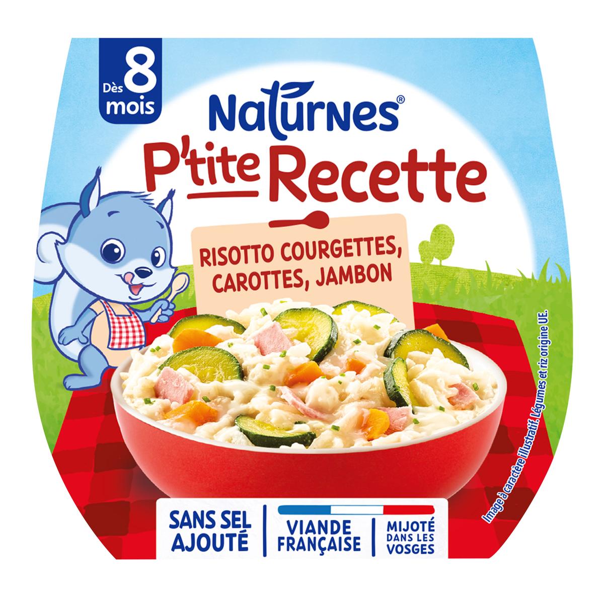 Kichocheo kidogo Sahani ya watoto kutoka miezi 8, karoti za risotto zucchini ham 2*200 - NESTLÉ