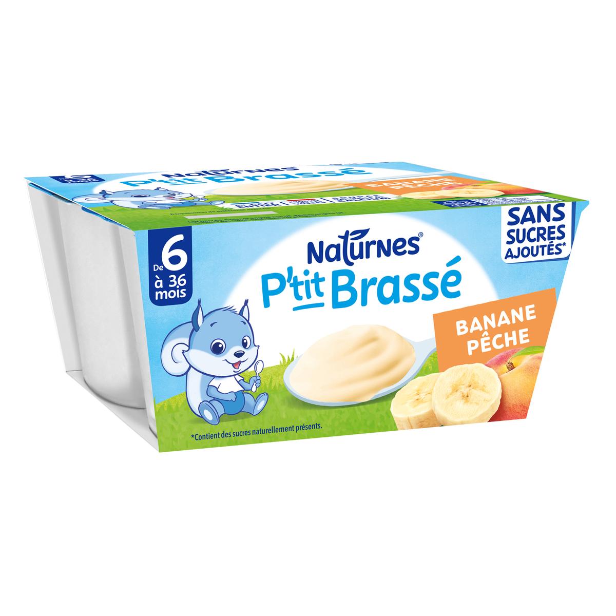P'tit brewé banana pêssego sem adição de açúcar a partir dos 6 meses 4x90g - NESTLE