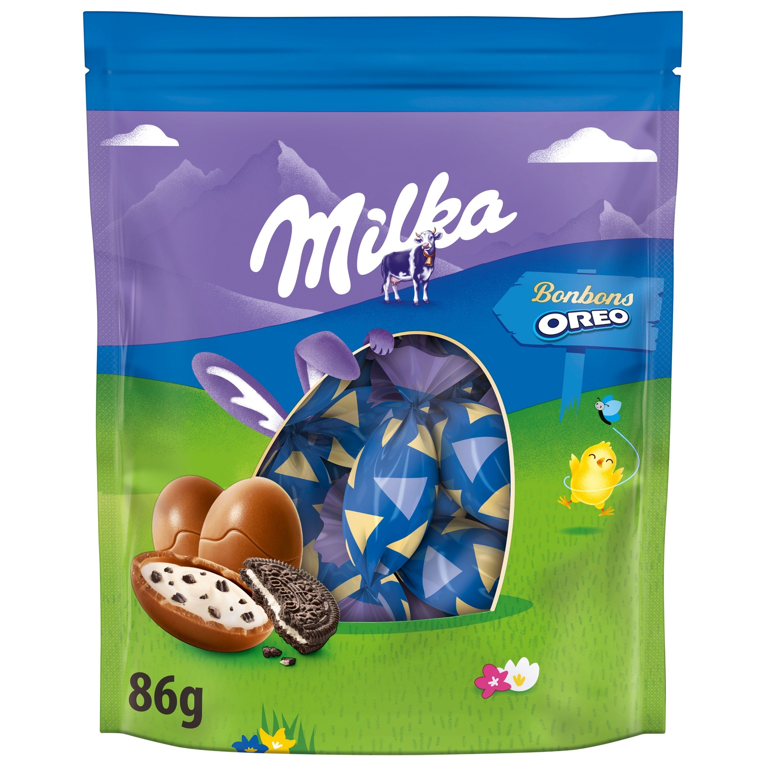 Œufs en chocolat au lait éclats d'Oreo 86 g - MILKA