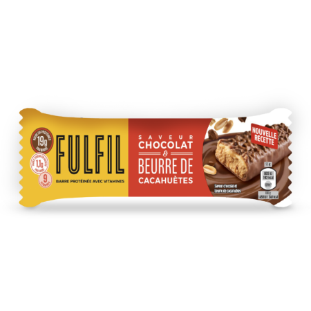 Barre protéinée saveur chocolat et beurre de cacahuètes 19 g de protéines et 9 vitamines 55 g - FULFIL
