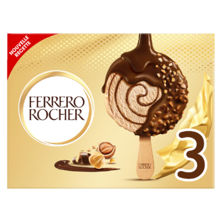 أصابع آيس كريم بشوكولاتة الحليب وقطع البندق Classic x3 190 g - FERRERO ROCHER