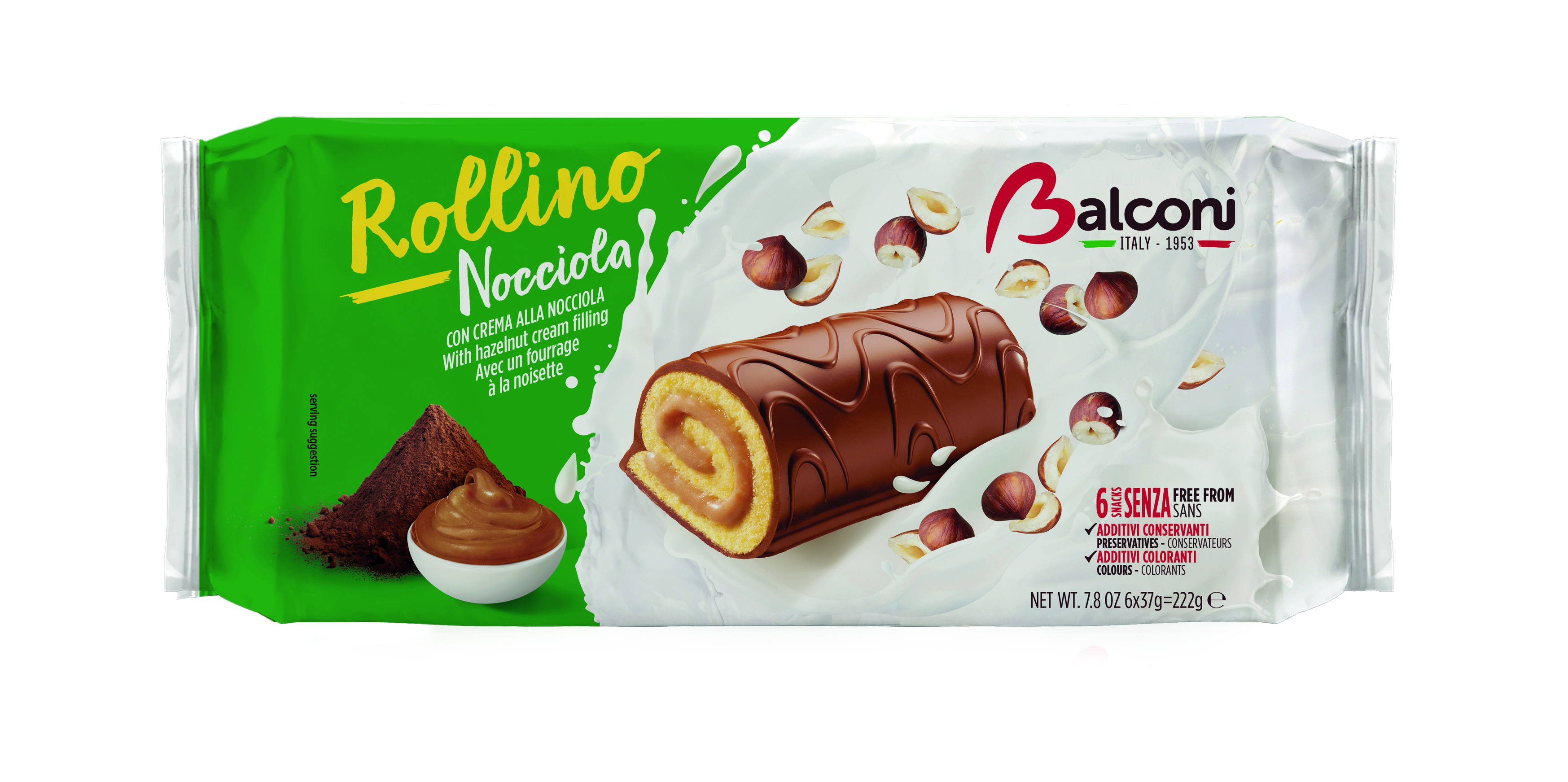 Gâteau Rollino Noisettes  6x37g - BALCONI