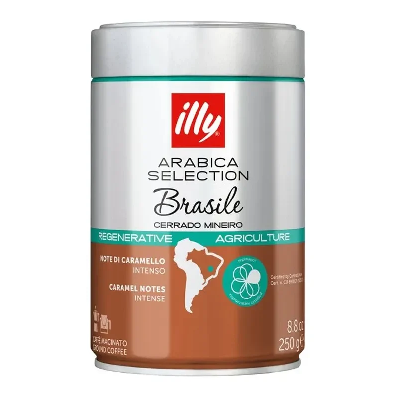 Arabica Selection Brasile Cerrado Mineiro café moulu notes de caramel intense boîte métal 250g - ILLY