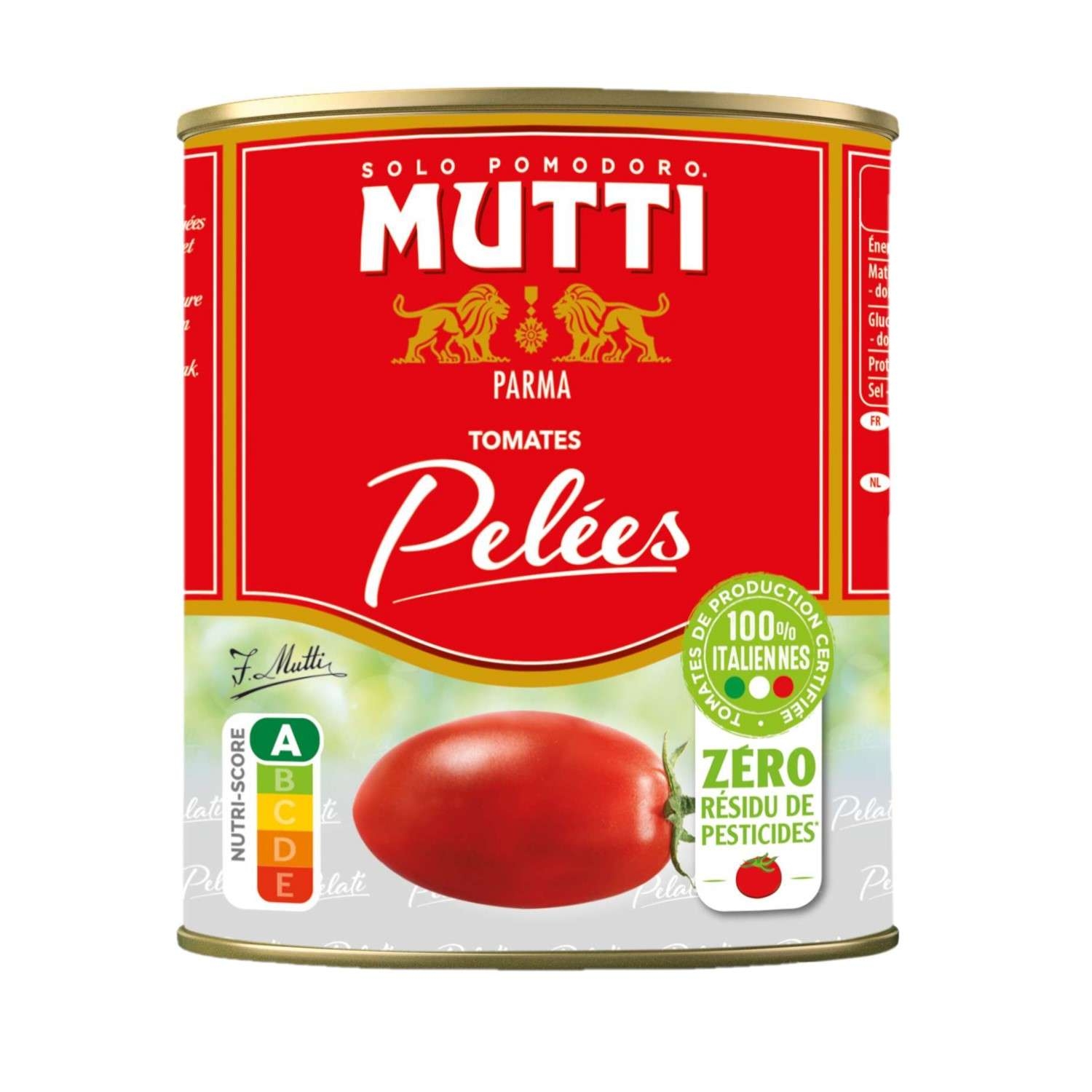 Tomate pelado cero residuos de pesticidas lata 4/4 - MUTTI