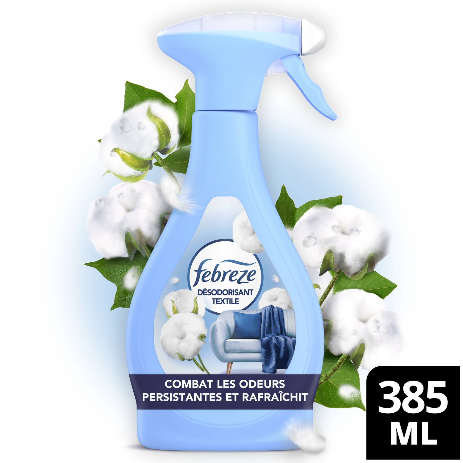 Désodorisant textile en spray Coton 385 ml - FEBREZE
