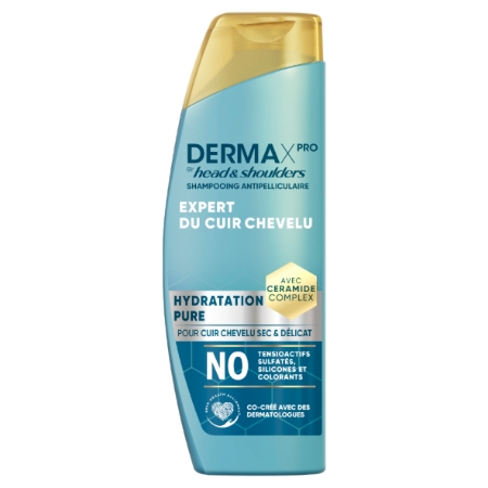 Shampoing Antipelliculaire Hydration Pure pour Cuir Chevelu Sec et Délicat Derma Xpro 250ml - HEAD & SHOULDERS