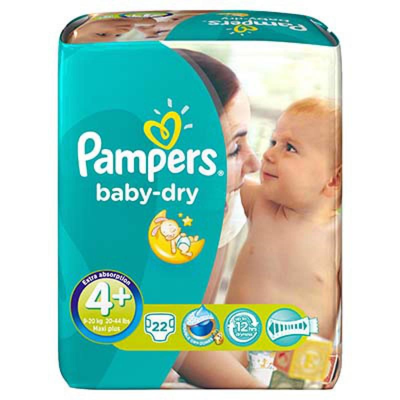 Couches Baby-Dry 9-14kg Taille 4 - PAMPERS
