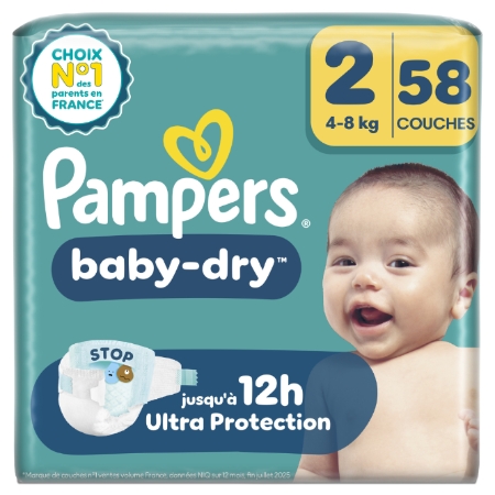 X58 Baby Dry Geant T2 Pampers
