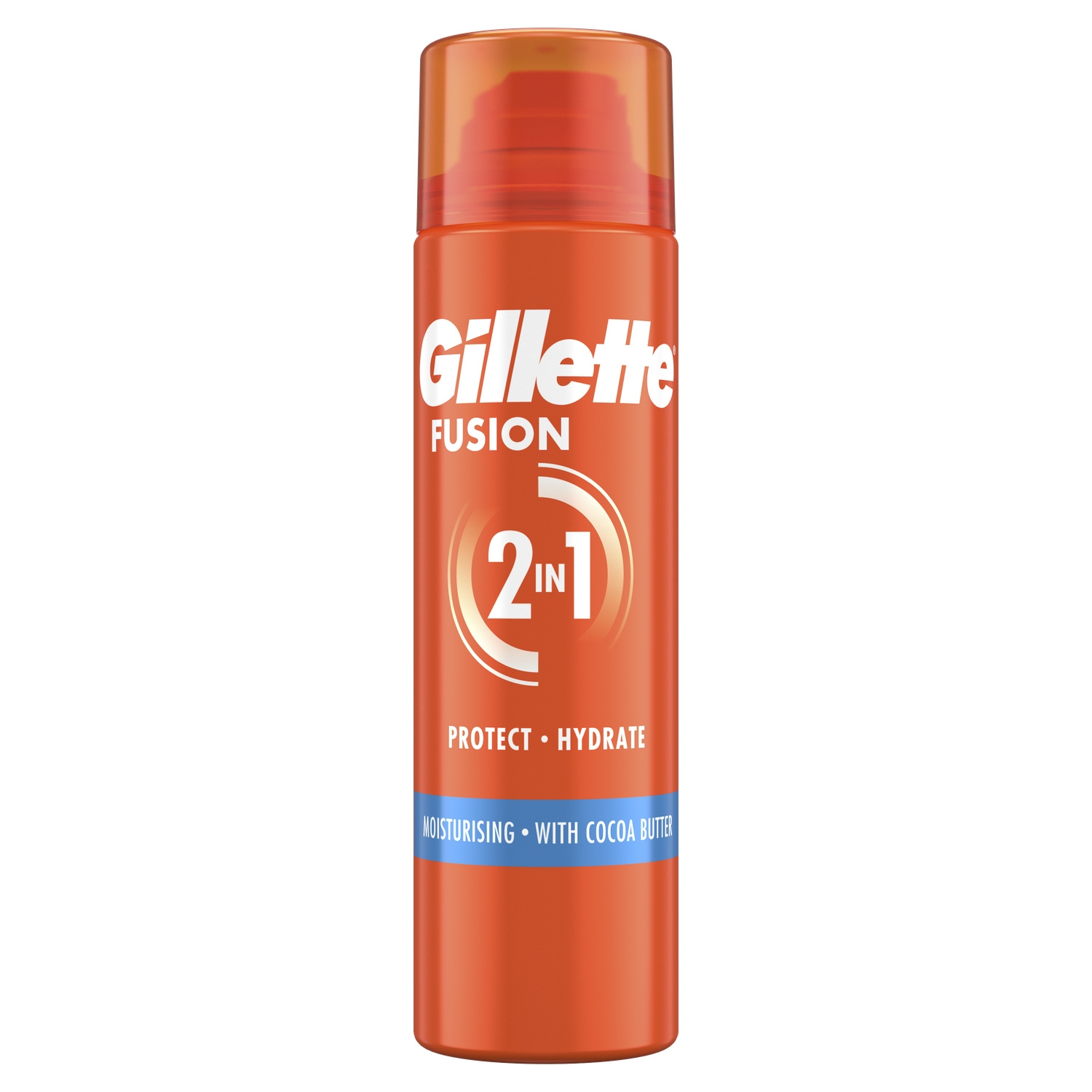 Gel à Raser 2in1 Protect Hydrate au Beurre de Cacao Fusion 200ml - GILLETTE