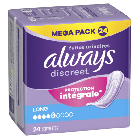 Serviettes Discreet Megapck Long X24