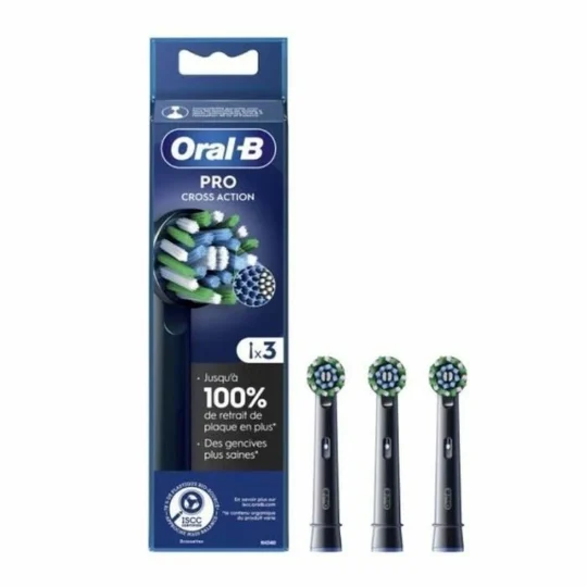 Brossettes de rechange PRO CrossAction noires 3 brossettes - ORAL-B