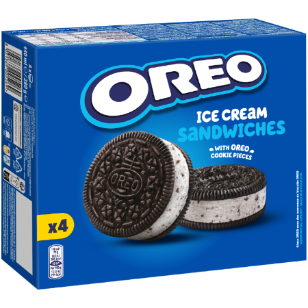 ساندويتش آيس كريم بالفانيليا مع قطع البسكويت OREO x4 280 g - OREO