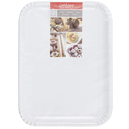 2 Plateaux Blanc En Carton