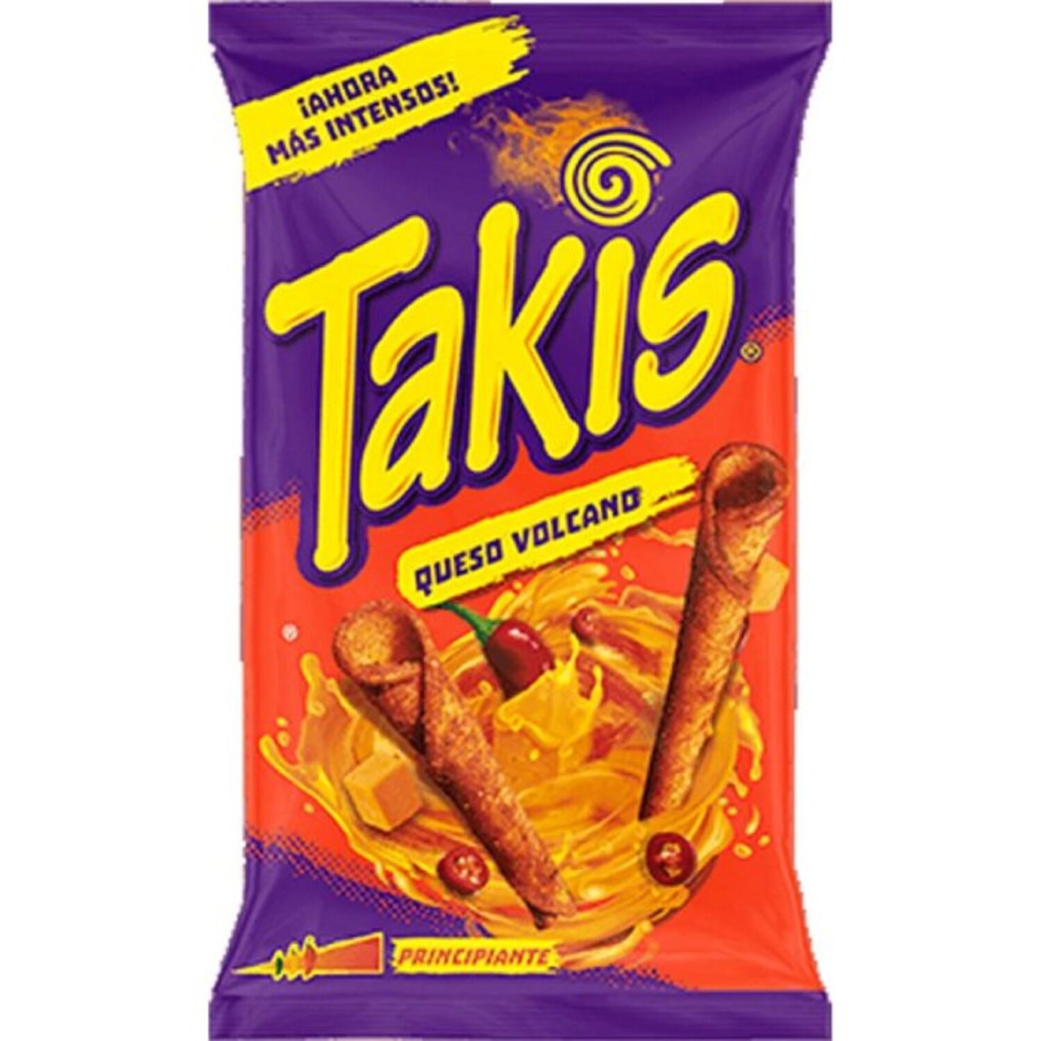 Tortillas chips enrolladas Queso Volcano picantes 100 g - TAKIS