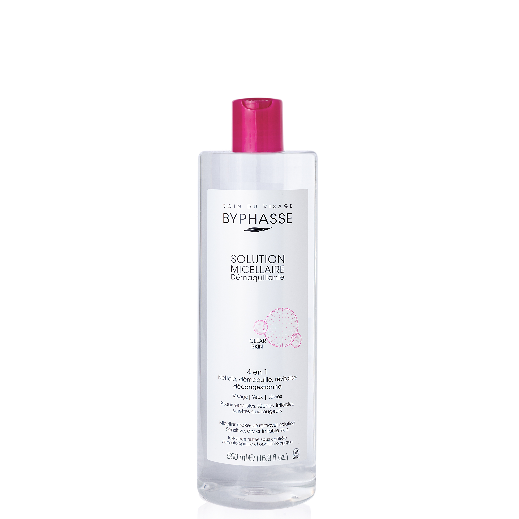 Solution Micellaire Démaquillante Peaux Sensibles. Sèches. Irritables 500ml. - BYPHASSE