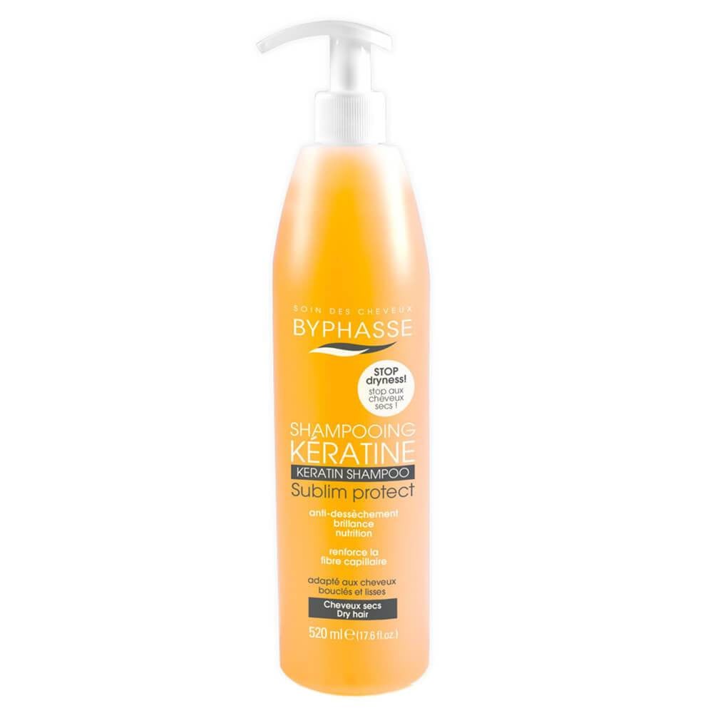 Sublim Protect Shampooing Kératine Cheveux Secs 520ml - BYPHASSE