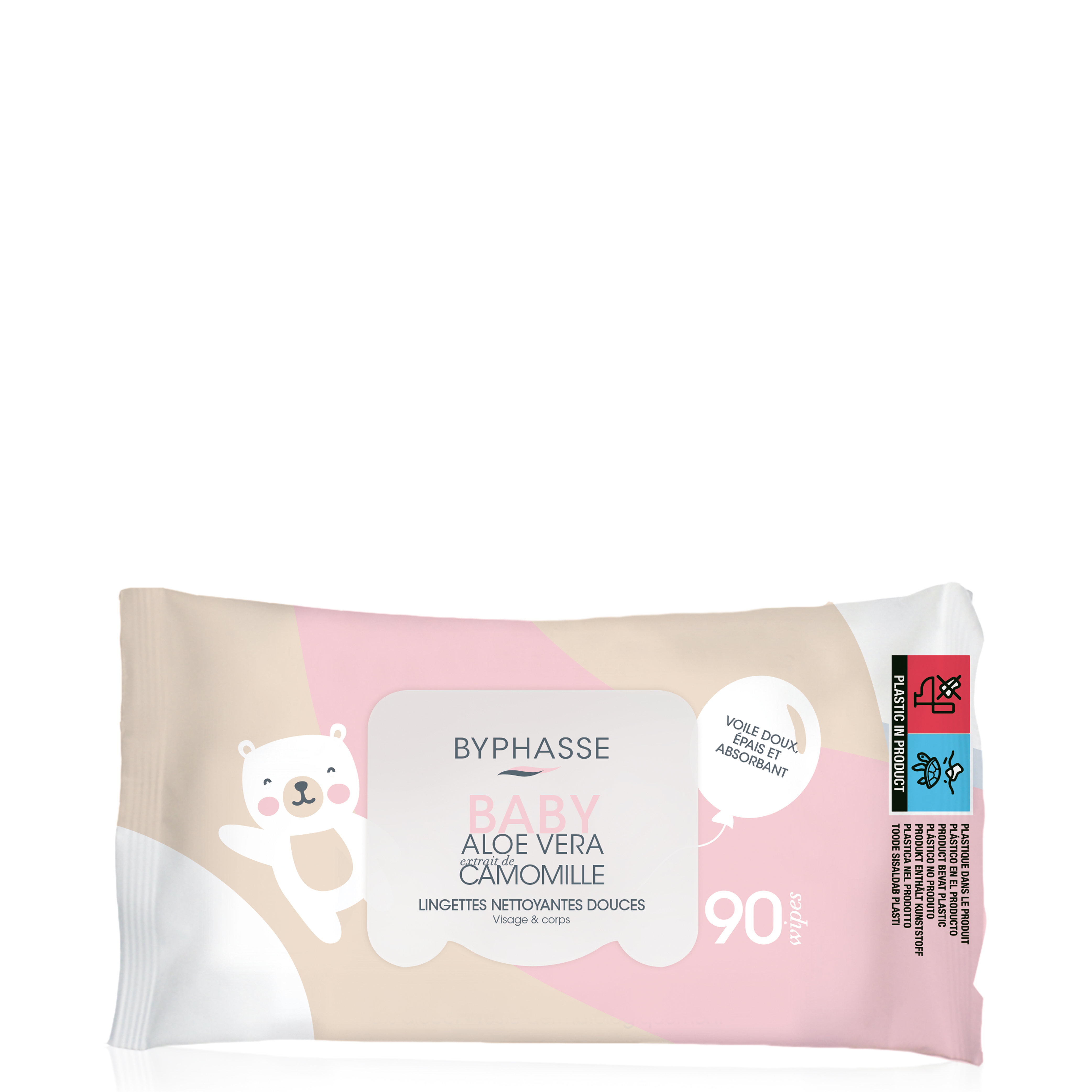 Lingettes Nettoyantes Bébé Visage & Corps 90u. - BYPHASSE