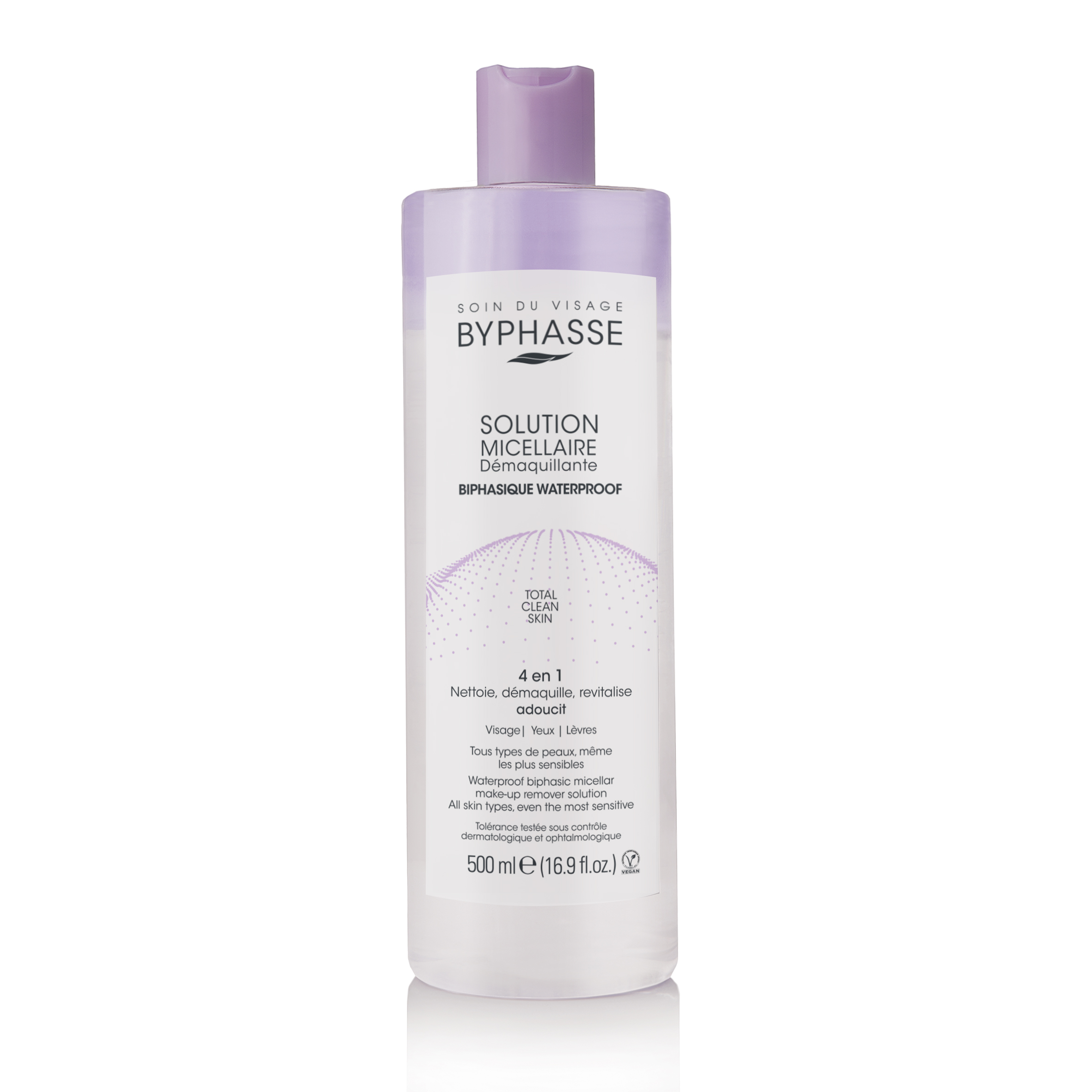 Solution Micellaire Démaquillante Biphasique Waterproof 500ml - BYPHASSE