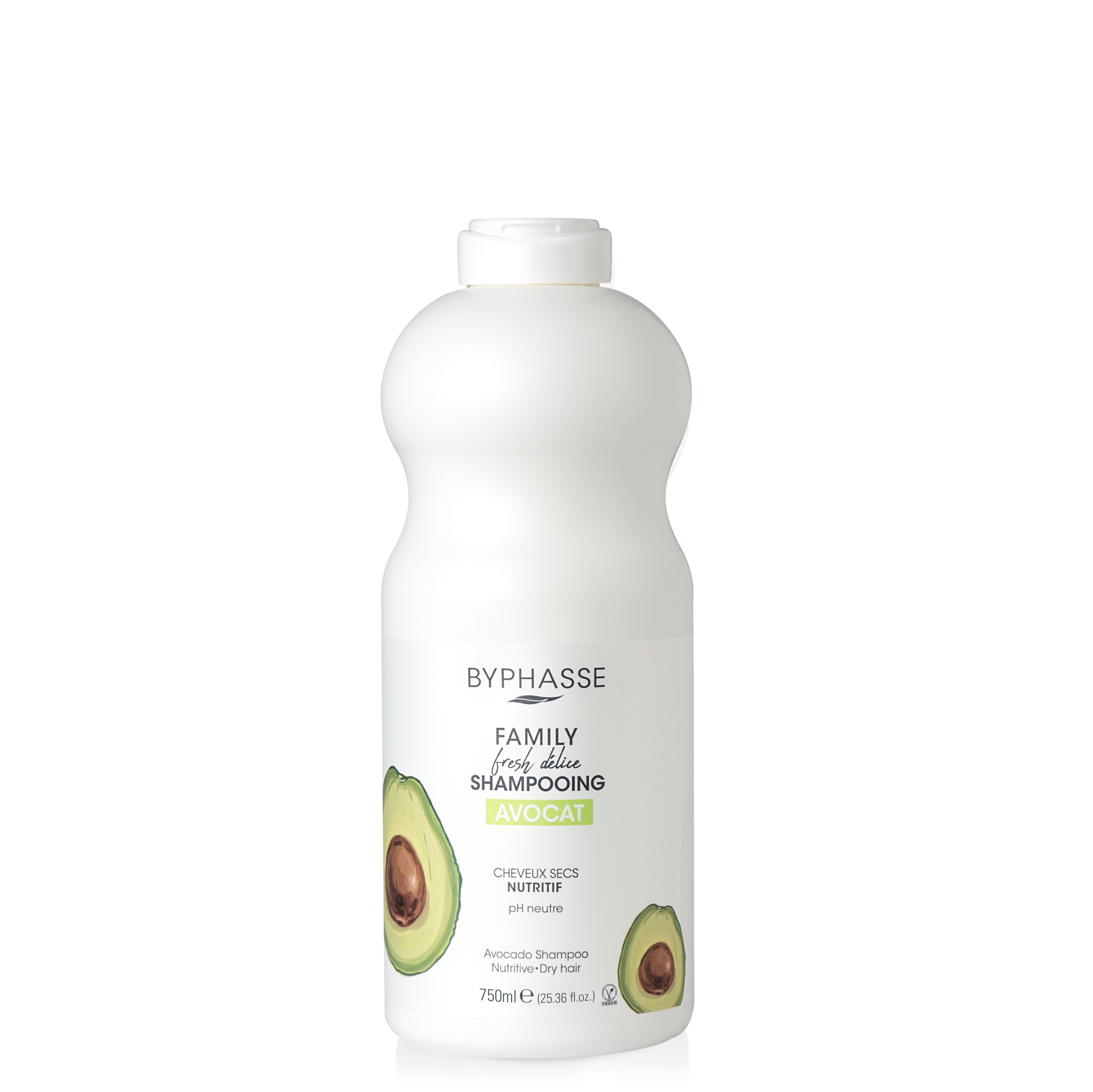 Shampoo ya Avocado ya Familia safi kwa Nywele Kavu 750ml - BYPHASSE