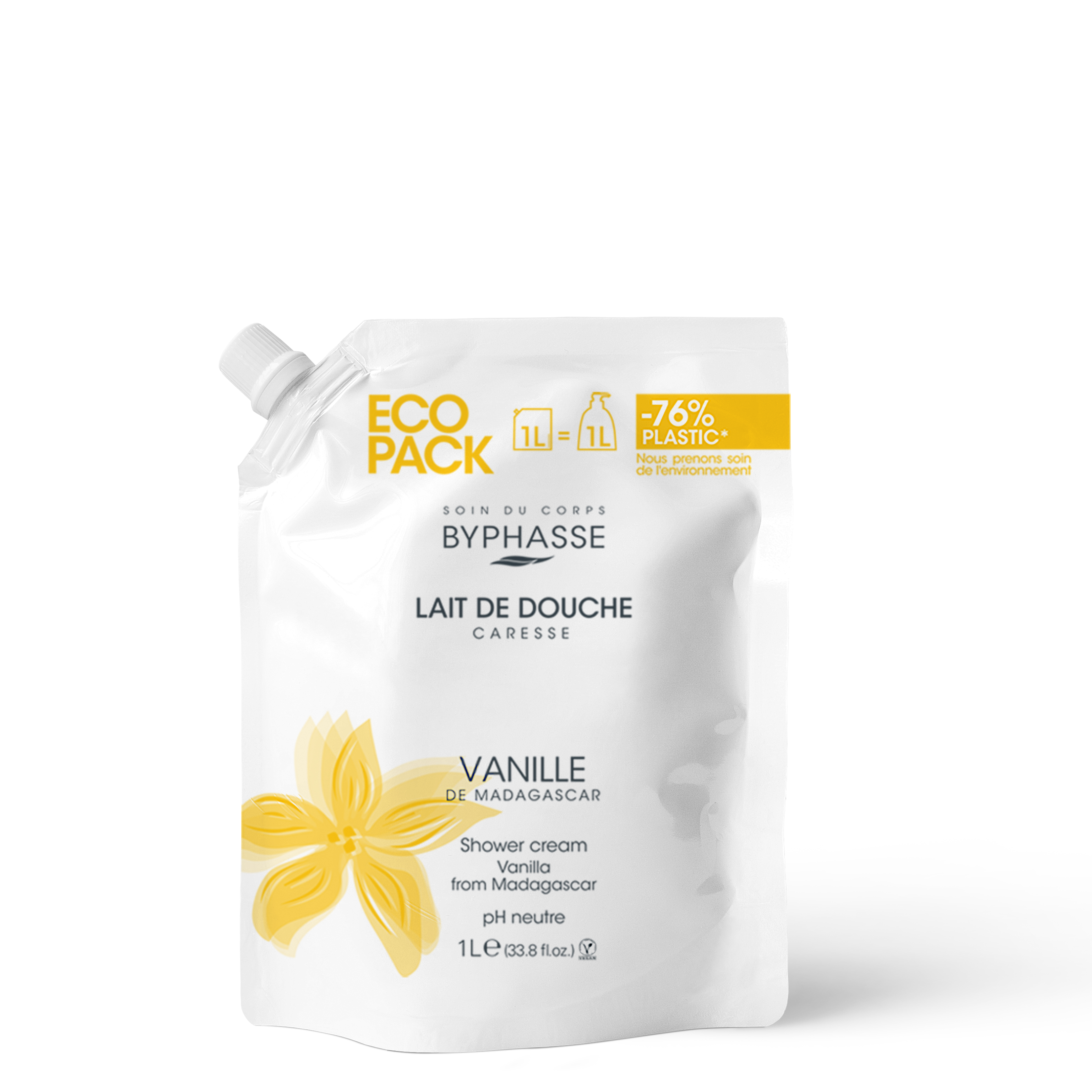 Ecopack Caresse Lait De Douche Vainille 1l