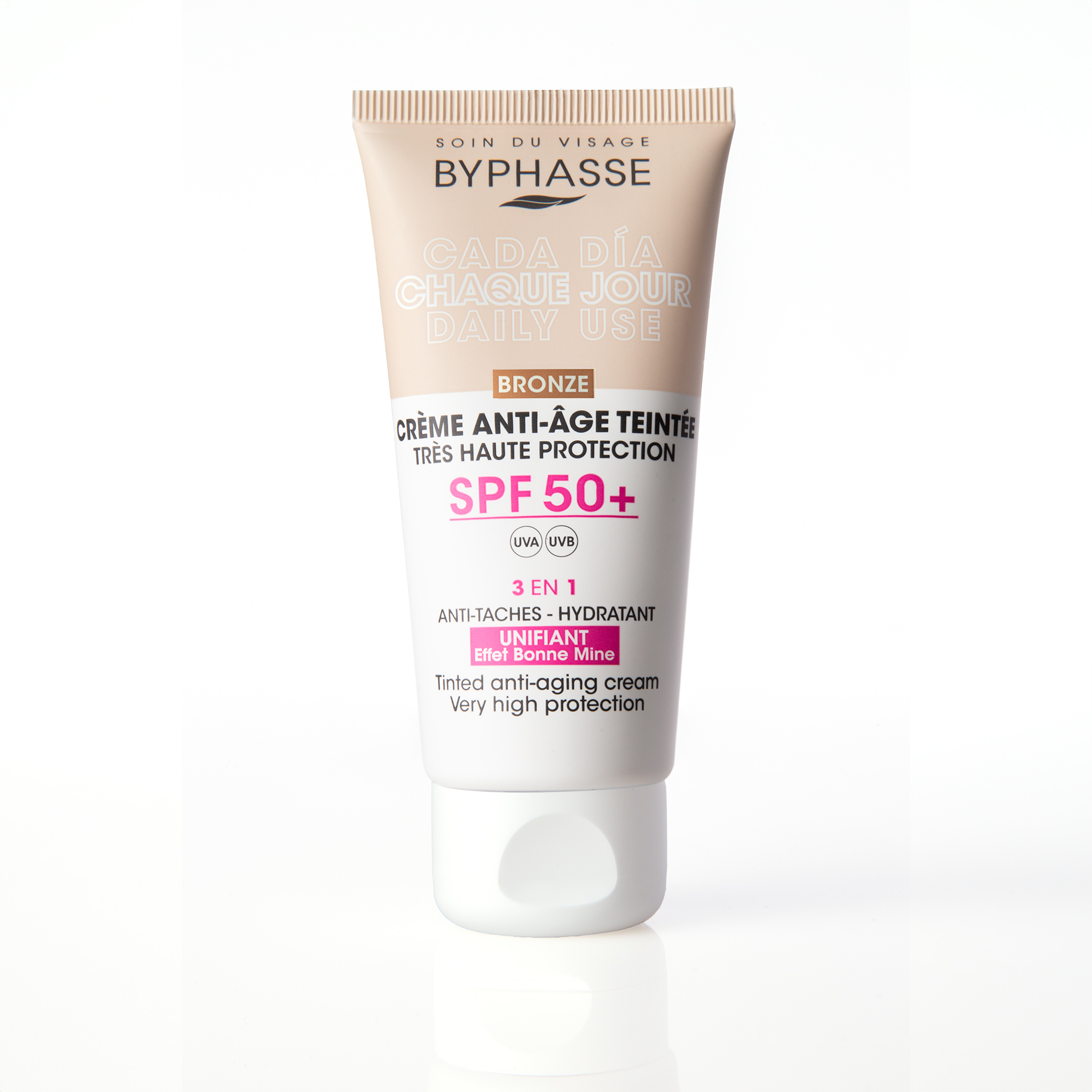 Crème Visage Anti-âge Teintée Bronze Spf 50+ 50ml - BYPHASSE